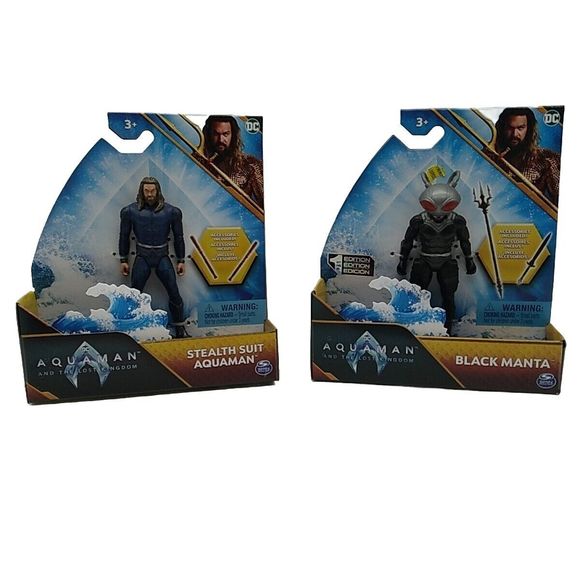 2023 Spin Master Steel Suit Aquaman and Black Manta 4” Fig - The Lost Kingdom - Picture 14 of 16